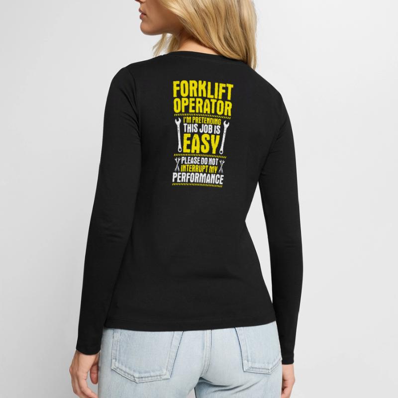 Staplerfahrer Gabelstaplerfahrer Forklift Operator Frauen Premium Bio Langarmshirt