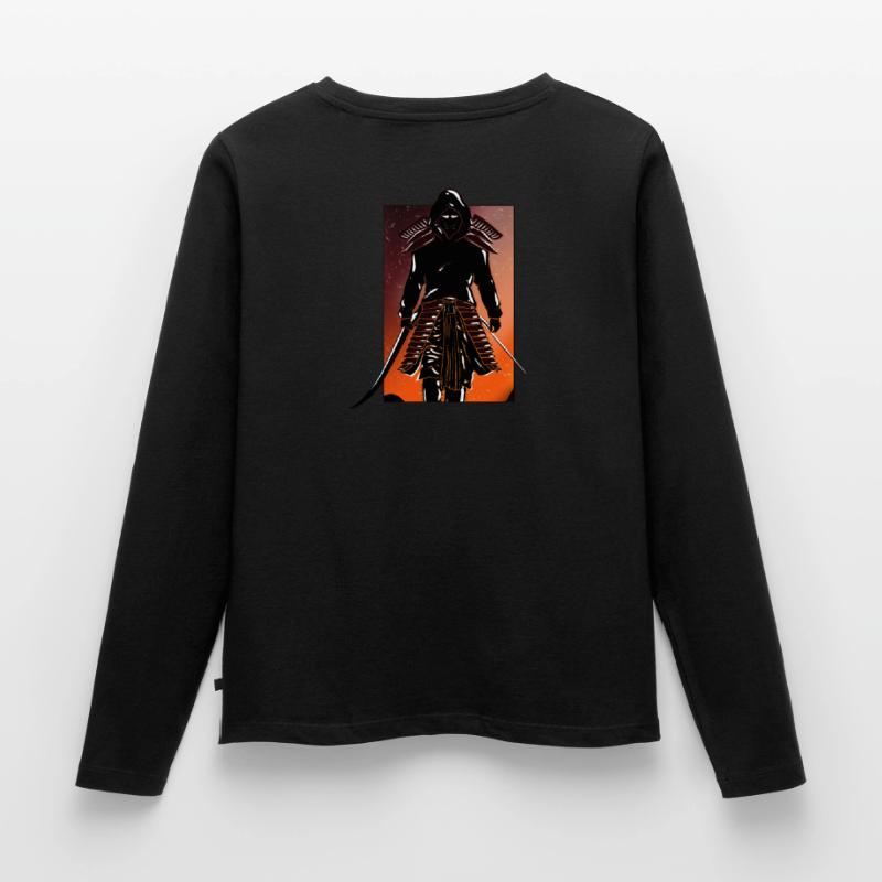 Samurai Hannya im Kapuzenpullover Frauen Premium Bio Langarmshirt