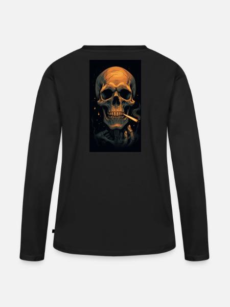 Rauche bis ich sterbe - Frauen Premium Bio Langarmshirt - Schwarz