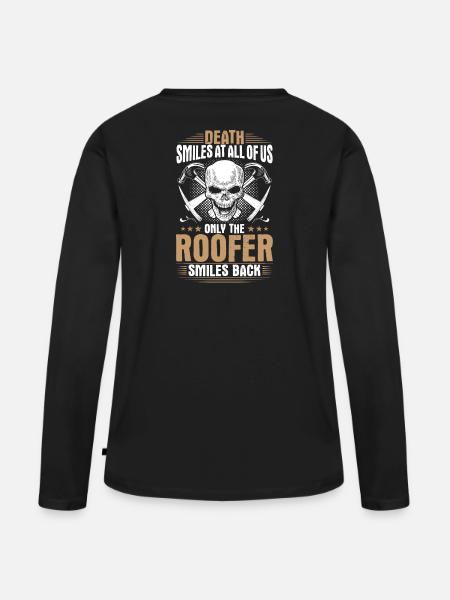 Dachdecker Dachdeckerei Dachklempner Roofer - Frauen Premium Bio Langarmshirt - Schwarz