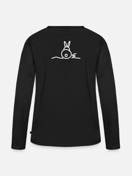 iYpsilon Hase hinten - Frauen Premium Bio Langarmshirt - Schwarz