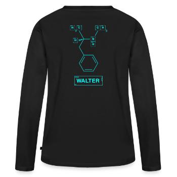 Trash Asset - Walter [turquoise] - T-shirt manches longues Premium bio Femme - noir - Dos - Julia (174cm)
