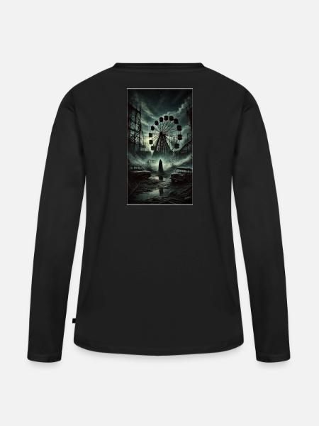Verlassener Vergnügungspark - Frauen Premium Bio Langarmshirt - Schwarz