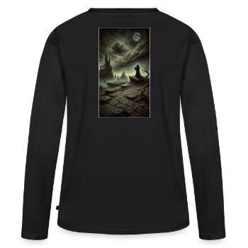 Un violoneux dans les ruines - T-shirt manches longues Premium bio Femme - noir - Dos - Julia (174cm)