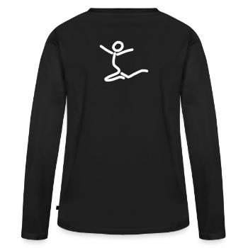 iYpsilon Tanzsprung 2 - Frauen Premium Bio Langarmshirt - Schwarz - Hinten - Julia (174cm)
