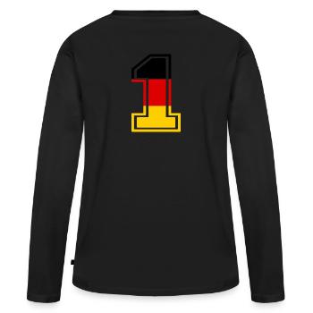 Allemagne Allemagne n ° 1 - T-shirt manches longues Premium bio Femme - noir - Dos - Julia (174cm)