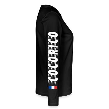 Cocorico Speed  - T-shirt manches longues Premium bio Femme - noir - Droite - Julia (174cm)
