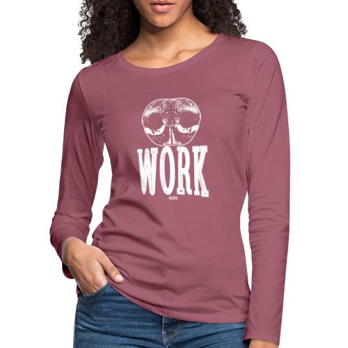 Nose Work White - Naisten premium pitkähihainen t-paita