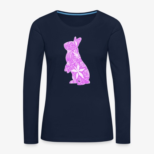 Flower Bunny IV - Naisten premium pitkähihainen t-paita