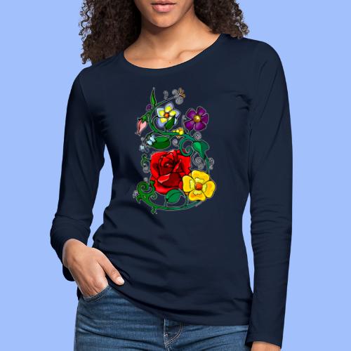 Flowers - T-shirt manches longues Premium Femme