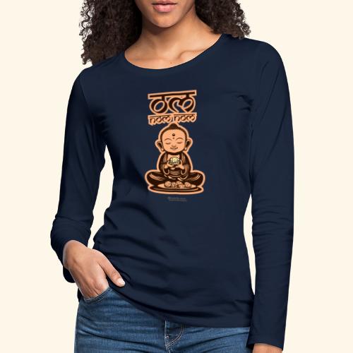Om Nom Nom Buddha mit Keks - Frauen Premium Langarmshirt