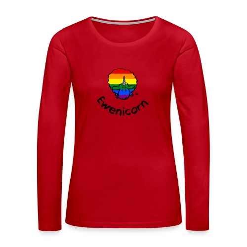 Rainbow Ewenicorn - det är ett enhörningsfår! (Text) - Långärmad premium-T-shirt dam