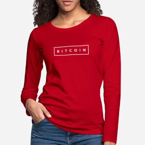 Bitcoin hvide firkant - Dame premium T-shirt med lange ærmer