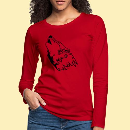 Le Loup de Neved (version traits) - T-shirt manches longues Premium Femme