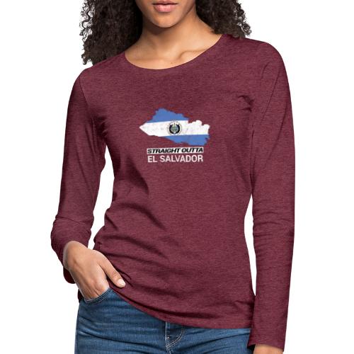 Straight Outta El Salvador country map &flag - Women's Premium Longsleeve Shirt