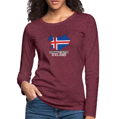 Straight Outta Iceland country map - Women's Premium Longsleeve Shirt