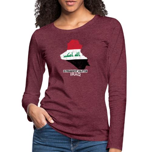 Straight Outta Iraq country map & flag - Women's Premium Longsleeve Shirt