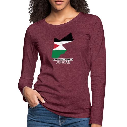 Straight Outta Jordan country map - Women's Premium Longsleeve Shirt