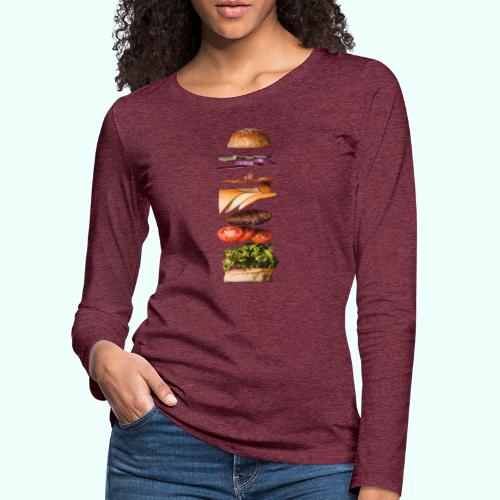 burger anatomie - Koszulka damska Premium z długim rękawem