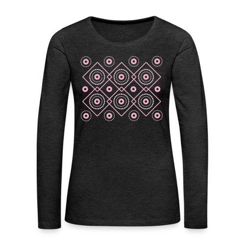 pink geometric print - Koszulka damska Premium z długim rękawem