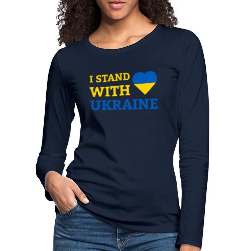 I stand with Ukraine Herz Solidarität & Support - Frauen Premium Langarmshirt