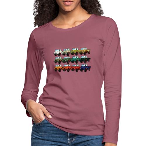 Farbpalette Unimog - Oldtimer - Regenbogen anders - Frauen Premium Langarmshirt