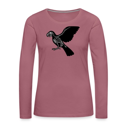 Papagei-Skelett - Premium langermet T-skjorte for kvinner