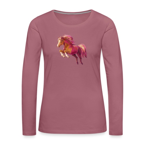 Cory pony - Dame premium T-shirt med lange ærmer