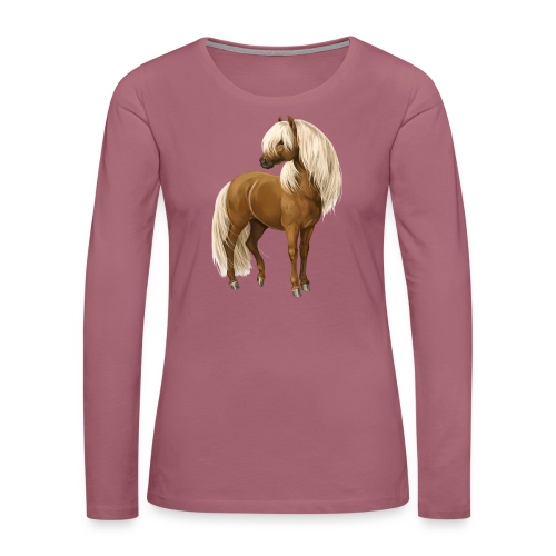Pony Hengst - Dame premium T-shirt med lange ærmer