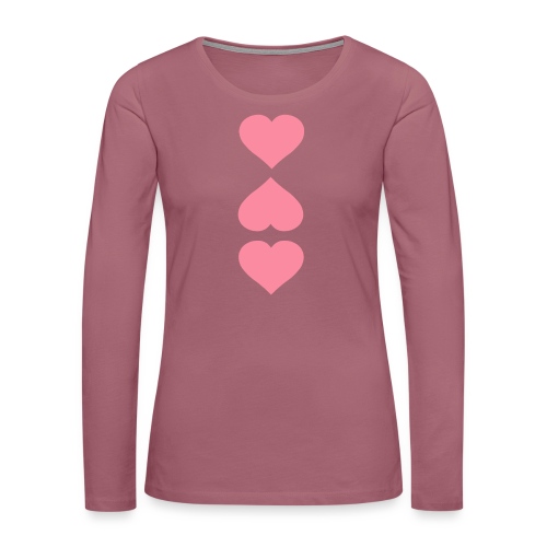3 Herzen rosa - Frauen Premium Langarmshirt