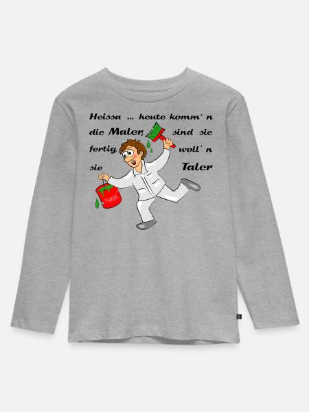 maler handwerk - Kinder Premium Bio Langarmshirt - Grau meliert