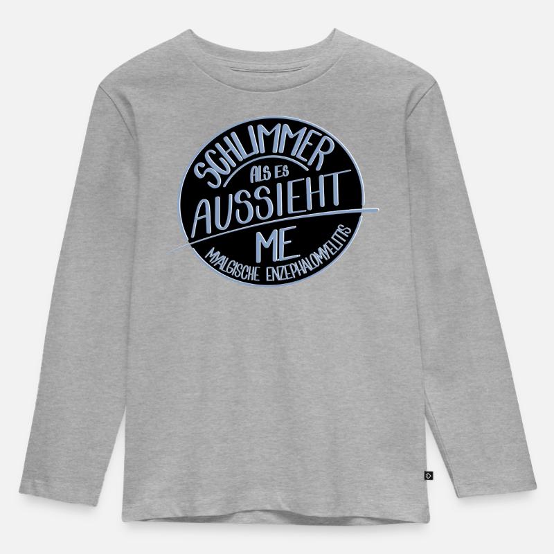 Schlimmer als es aussieht, ME - Kinder Premium Bio Langarmshirt - Grau meliert