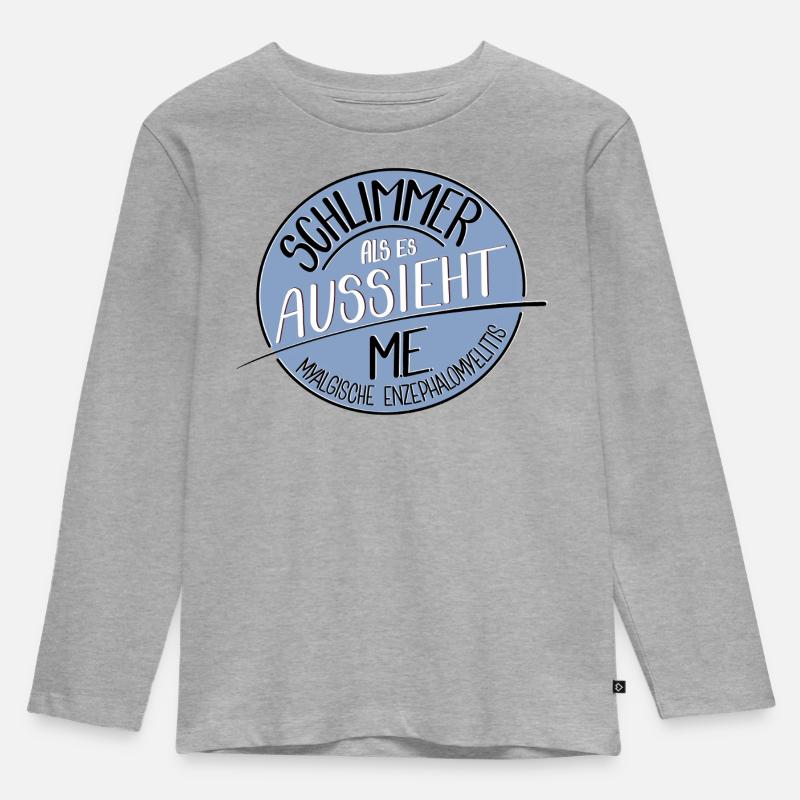 Schlimmer als es aussieht, ME - Kinder Premium Bio Langarmshirt - Grau meliert