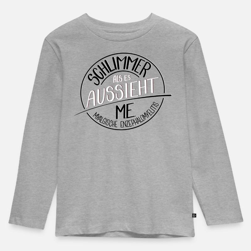 Schlimmer als es aussieht, ME - Kinder Premium Bio Langarmshirt - Grau meliert