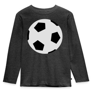 Fussballspiel - Kinder Premium Bio Langarmshirt - Anthrazit meliert - Vorne - AI Model Kid Male (0cm)