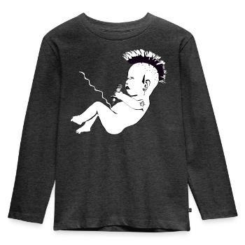 Punks not dead - Kids' Premium Longsleeve Shirt - heather anthracite - Front - AI Model Kid Male (0cm)