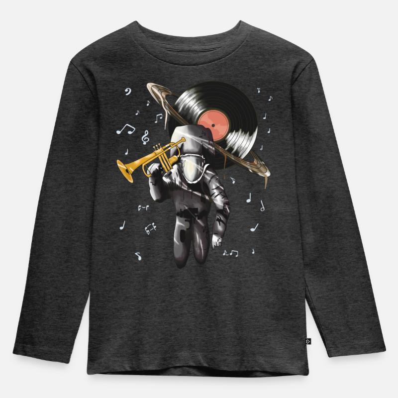 Jazz - Kinder Premium Bio Langarmshirt - Anthrazit meliert