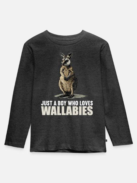 Wallabys Wallaby - Kinder Premium Bio Langarmshirt - Anthrazit meliert