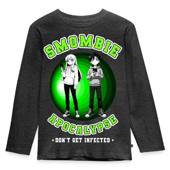 Smombie Apocalypse - Kids' Premium Longsleeve Shirt - heather anthracite - Front - AI Model Kid Male (0cm)