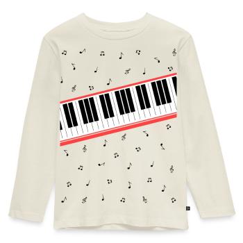 Beat It - Piano und Musiknoten - Kinder Premium Bio Langarmshirt - Naturweiß - Vorne - AI Model Kid Female (0cm)