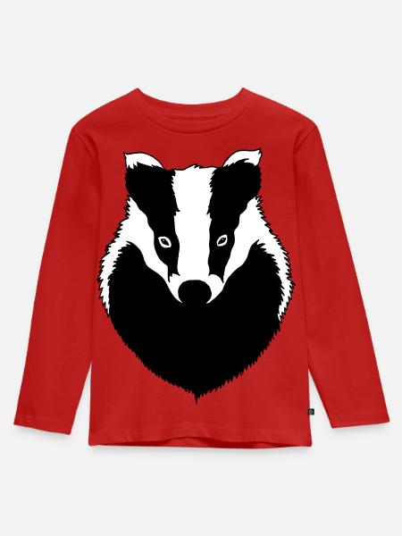 Dachs Kopf - Kinder Premium Bio Langarmshirt - Rot