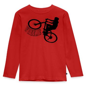 Shirt Wheelie Bike Bike - Kids' Premium Longsleeve Shirt - red - Front - AI Model Kid Female (0cm)