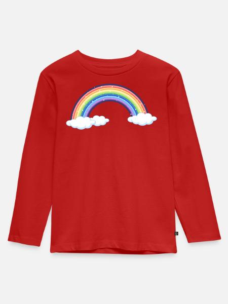 Vibrant Rainbow Over Clouds - Kids' Premium Longsleeve Shirt - red