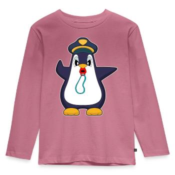 pingouin policier sifflet police - T-shirt manches longues Premium Enfant - mauve - Devant - AI Model Kid Female (0cm)