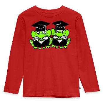 2 grenouilles diplômées du lycée - T-shirt manches longues Premium Enfant - rouge - Devant - AI Model Kid Female (0cm)