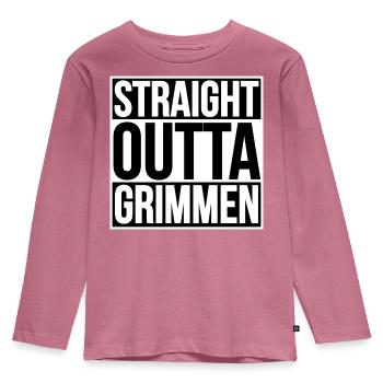STRAIGHT OUTTA GRIMMEN - Kids' Premium Longsleeve Shirt - mauve - Front - AI Model Kid Female (0cm)