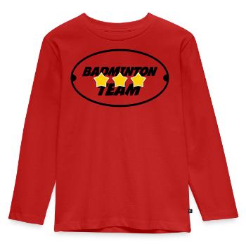 Equipe de Badminton  - T-shirt manches longues Premium Enfant - rouge - Devant - AI Model Kid Female (0cm)