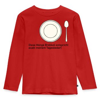 Daily Value of Broccoli - Kids' Premium Longsleeve Shirt - red - Front - AI Model Kid Female (0cm)
