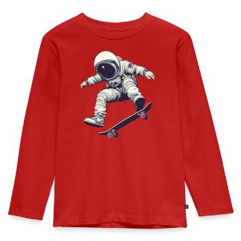 Skating in Space - Kids' Premium Longsleeve Shirt - red - Front - AI Model Kid Female (0cm)
