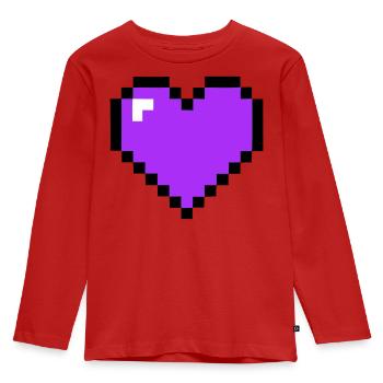 Pixel Heart 8-Bit Health - Kids' Premium Longsleeve Shirt - red - Front - AI Model Kid Female (0cm)